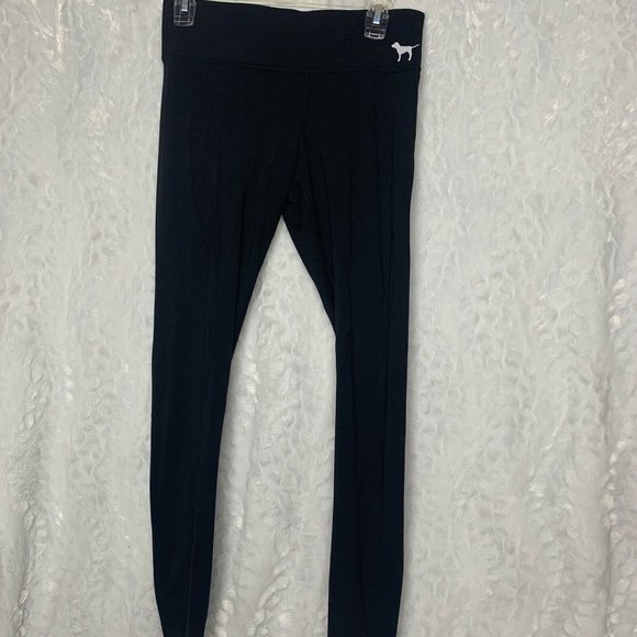 Pink VS Victorias Secret Black Leggings Fitness Sp - Picture 1 of 5